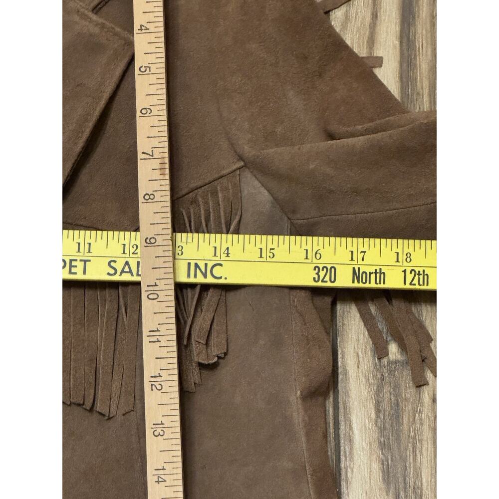 Vtg Fanny’s Hide Women's Western Style Cowgirl Suede Leather Jacket With Fringes - Picture 6 of 13